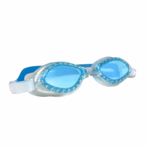 Turquoise kids swimming goggles with adjustable strap for a secure and comfortable fit